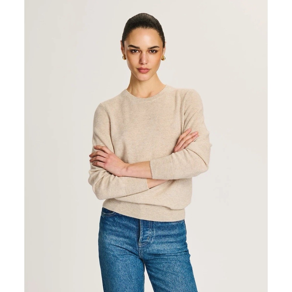 Naadam Original Cashmere Sweater NWT Womens Medium Oatmeal Beige Crewneck